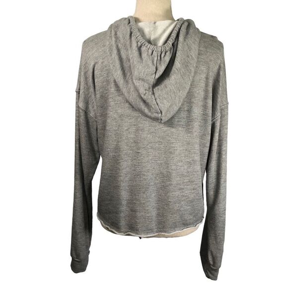Wildfox Crop Hoodie Pullover Sweatshirt Star Print Grey Size Large - Picture 5 of 11